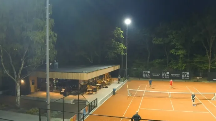 Het clubgebouw van tennisvereniging TV Rico