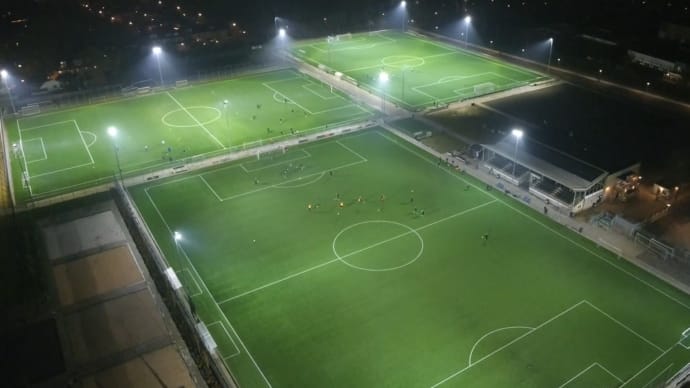Luftaufnahme der LED-Feldbeleuchtung bei Zwart-Wit Harderwijk