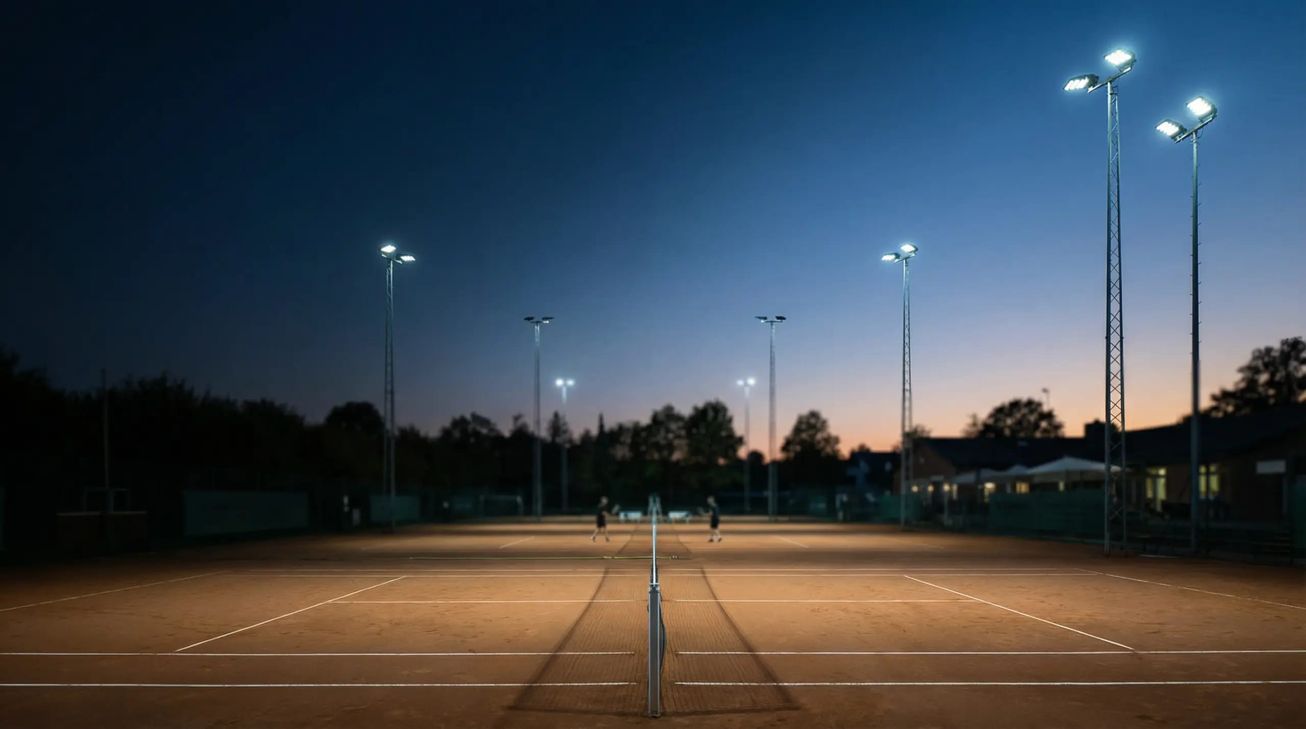 LED court lighting by OVI Group on a tennis court
